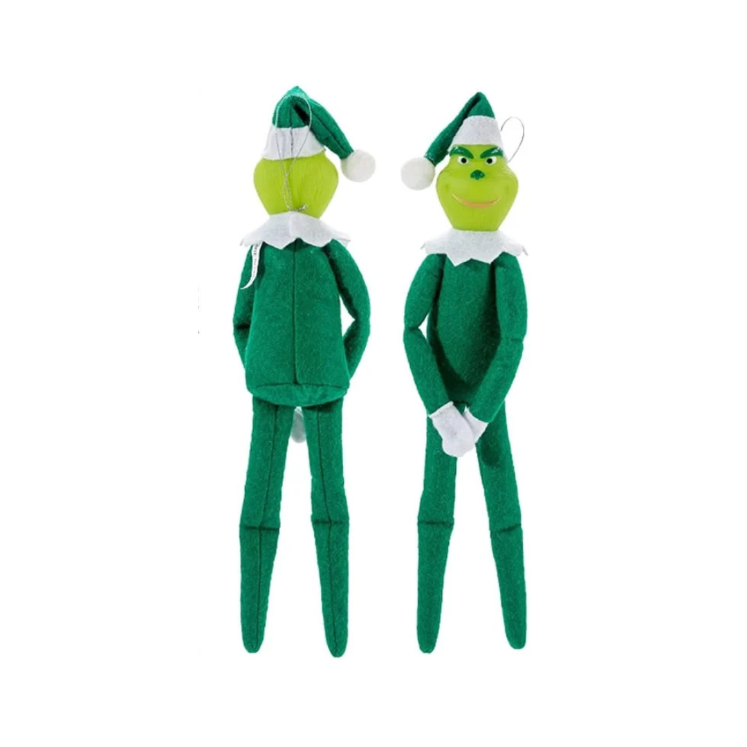 Muñeco Grinch Elfo Navideño Verde y Rojo