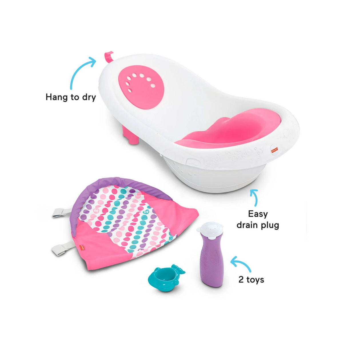 Fisher-Price Bañera Bebé Sling 'n Seat 4 en 1 Rosa