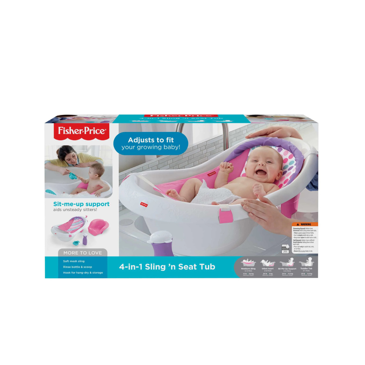 Fisher-Price Bañera Bebé Sling 'n Seat 4 en 1 Rosa