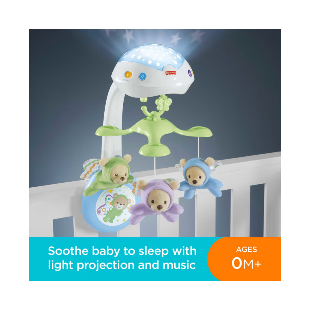 Fisher Price Movil Proyector 3 en 1 musical a control remoto