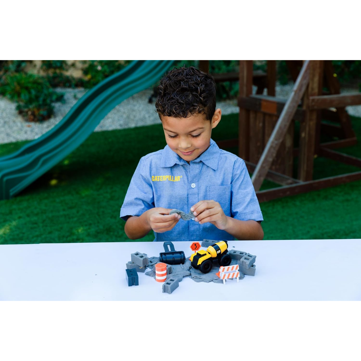 CAT - Vehículos de construcción Mezclador para niños con arena cinética