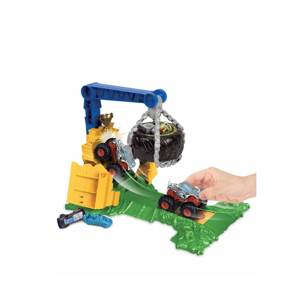 Hot Wheels Monster Trucks Arena Smashers Reto de Rhinomite Pista para Coches Mattel