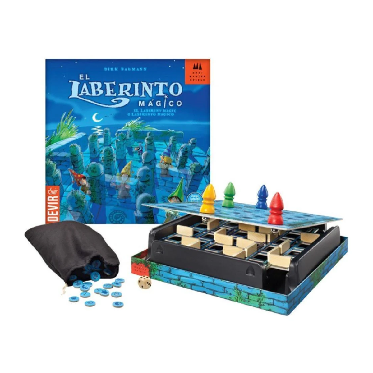 Devir El Laberinto Mágico, Juego de Mesa Infantil, 2-4 Jugadores, Juego con Imanes