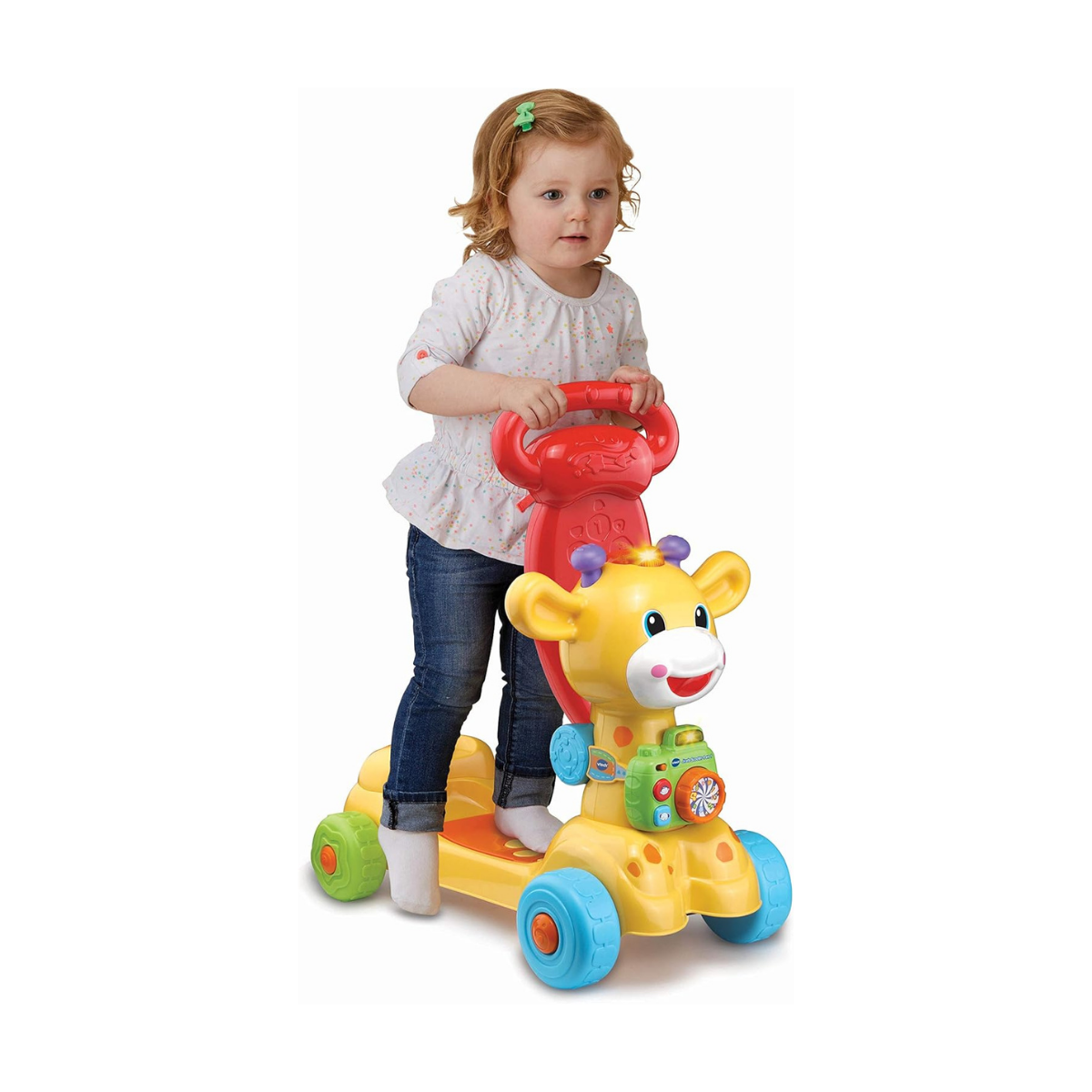 VTech Jirafa Scooter 4 en 1, andador evolutivo con actividades que se transforma en correpasillos y patinete
