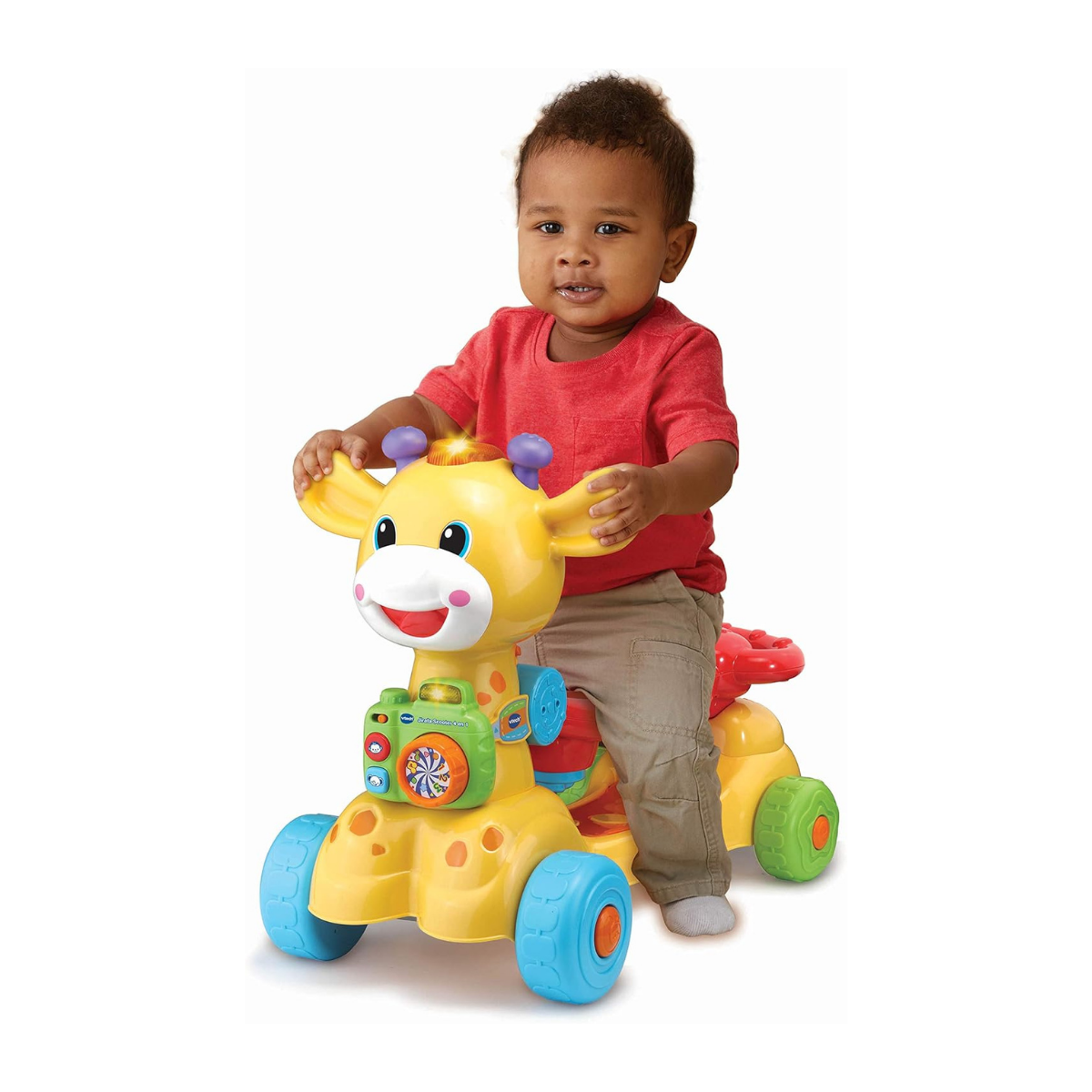 VTech Jirafa Scooter 4 en 1, andador evolutivo con actividades que se transforma en correpasillos y patinete