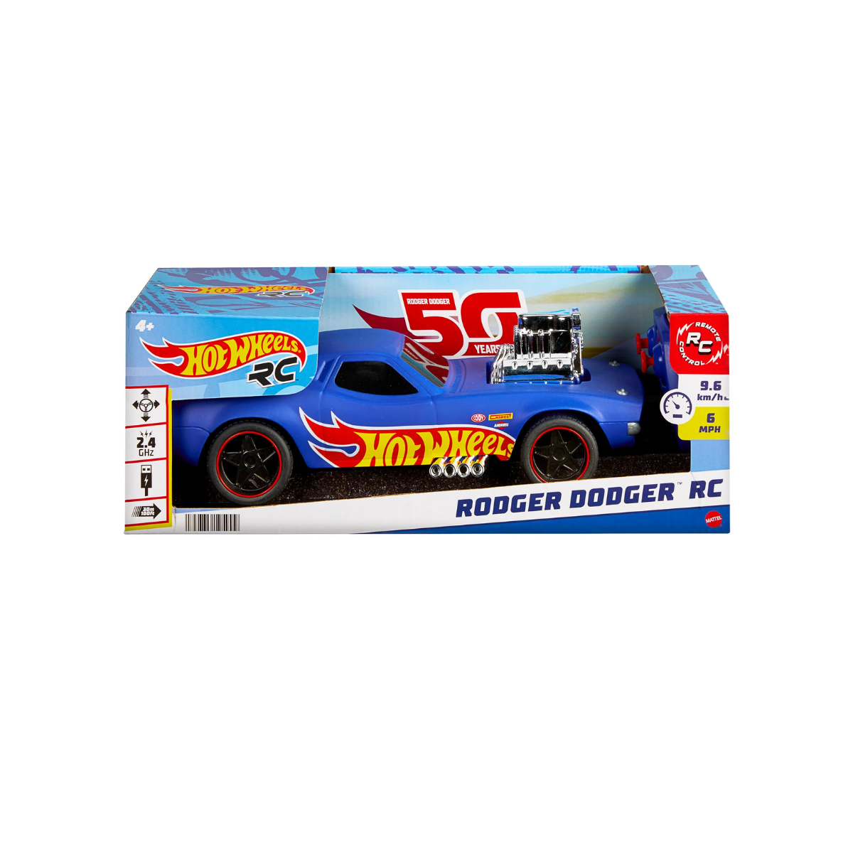 Hot Wheels Vehículo RC Rodger Dodger de Mattel