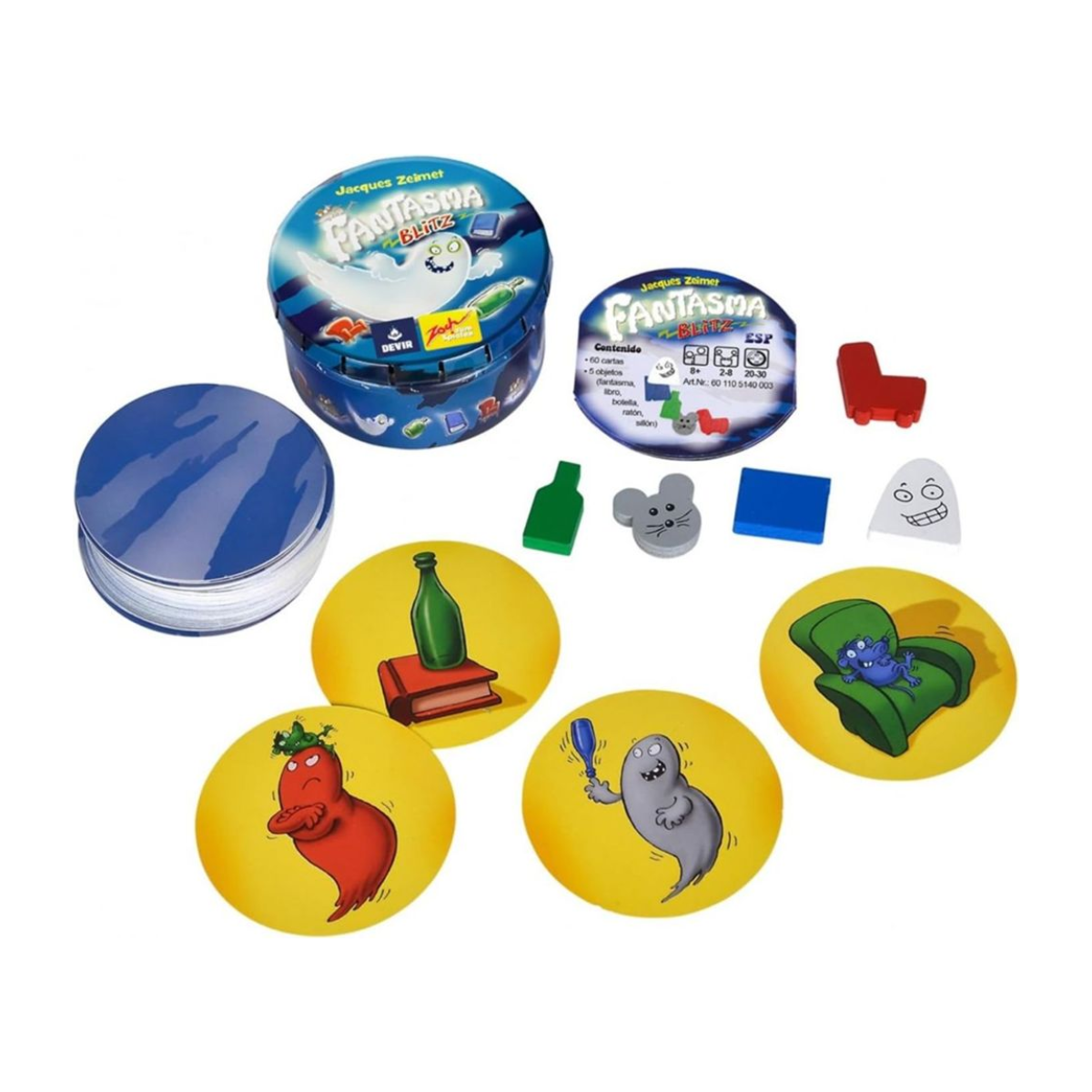 Devir Fantasma Blitz Mini, Juego de Mesa, Infantil, de Bolsillo, Parar Toda la Familia