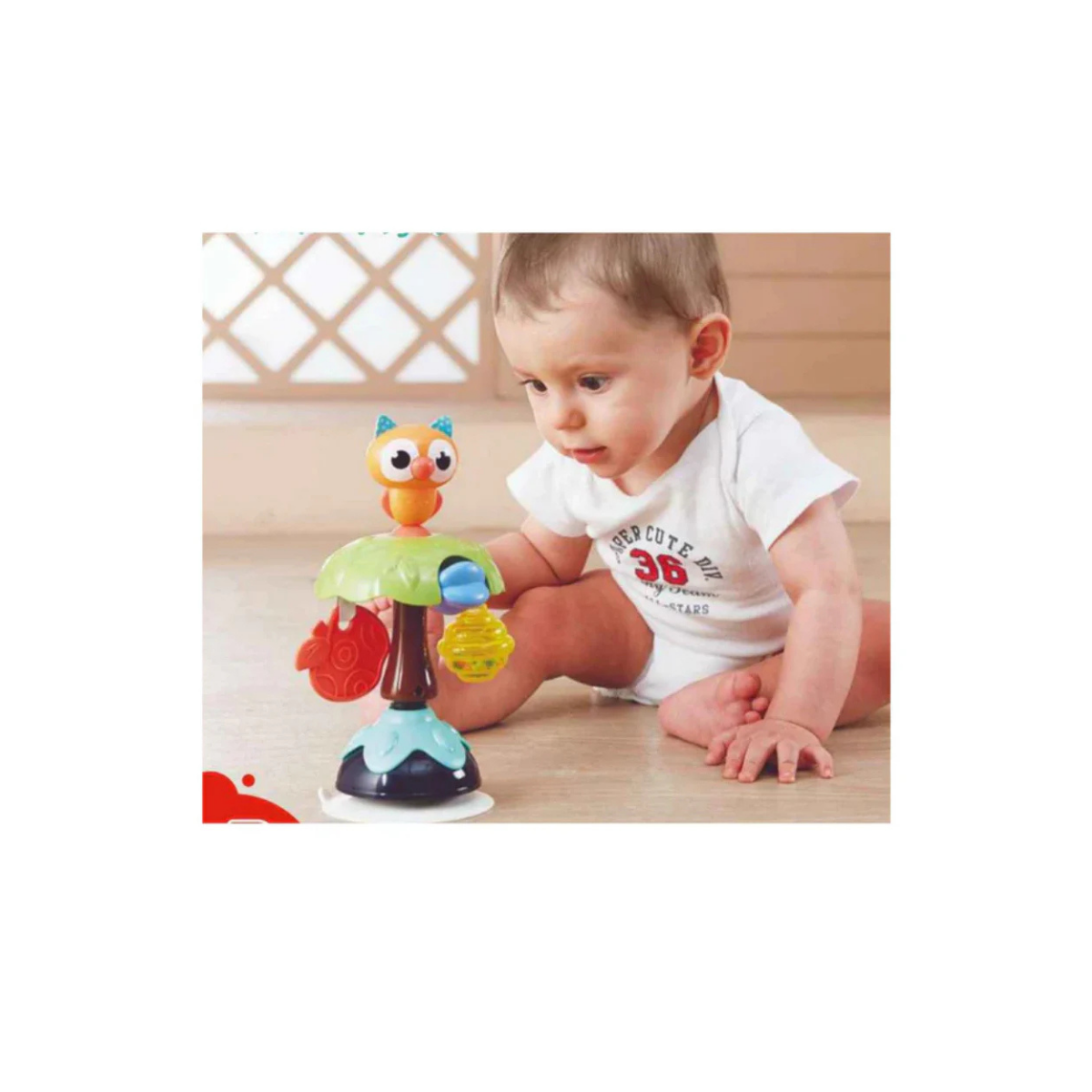 Basa - Sonajero Búho para bebé para mesa de comer