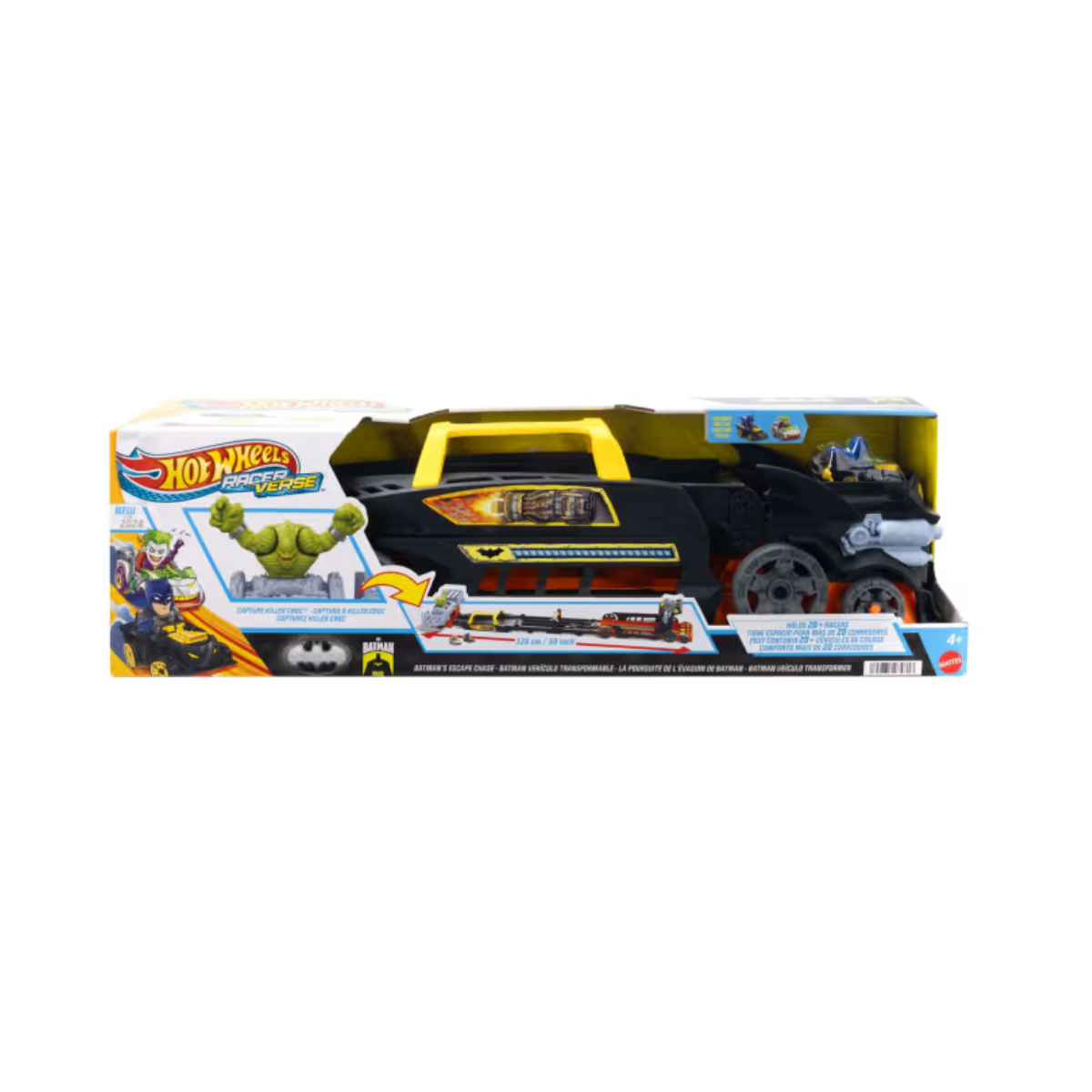Hot Wheels Racerverse Pista de escape de Batman con coches Batman y Joker Mattel
