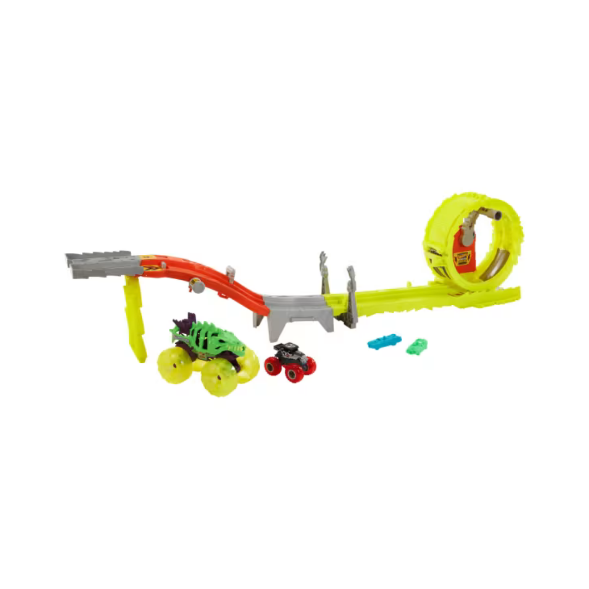 Hot Wheels Monster Trucks Power Smashers Charge & Chase con Skelesaurus Mattel