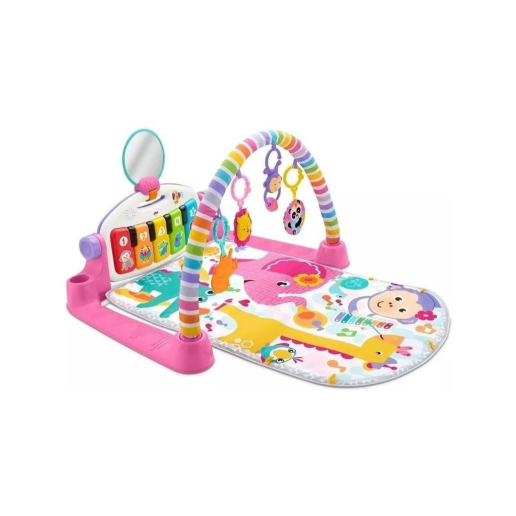 Fisher Price Gimnasio para Bebés Piano Pataditas Musicales Brilla y Crece Rosa Con Piano de 5 Teclas, Luces y Tecnología de Aprendizaje Para Recién Nacido