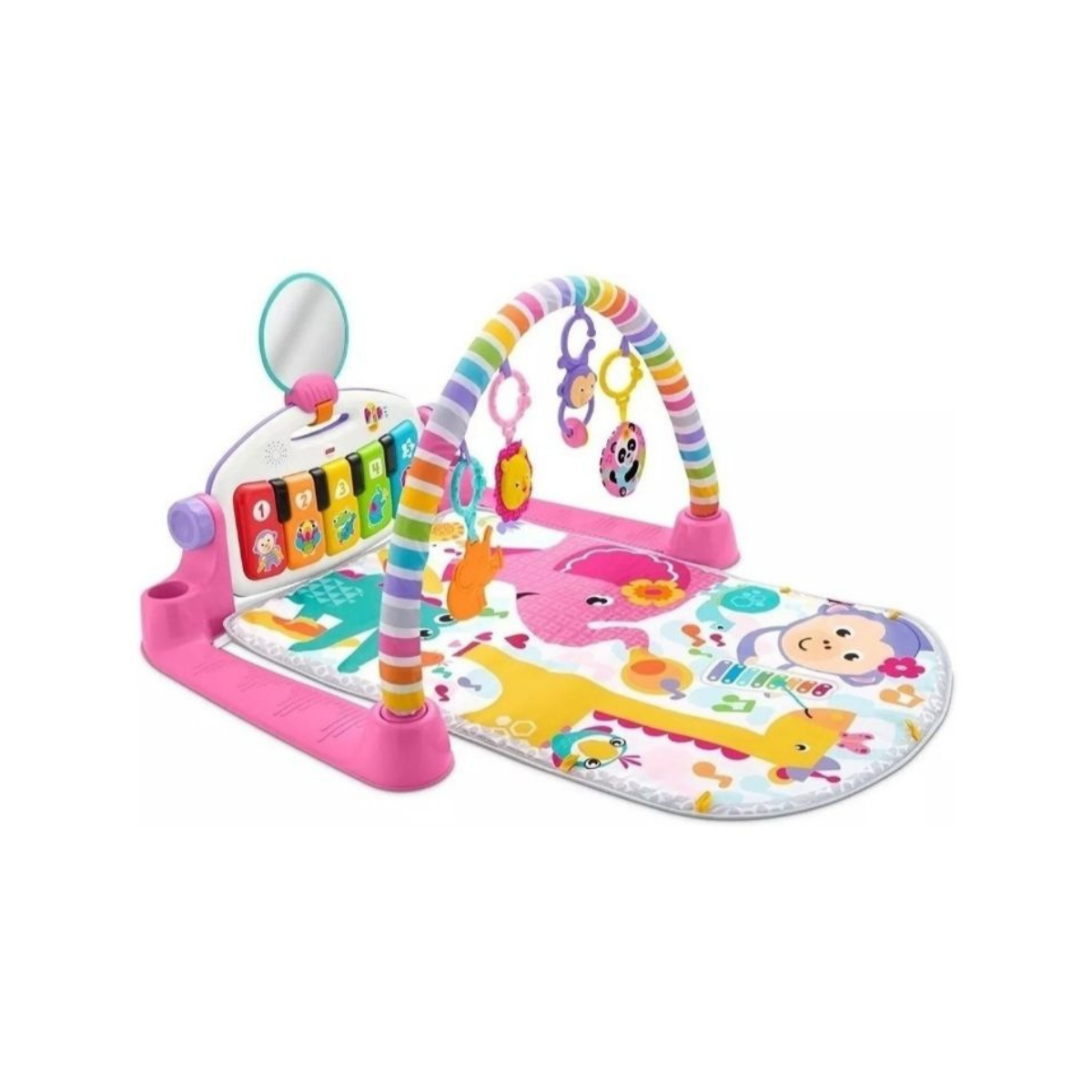 Fisher Price Gimnasio para Bebés Piano Pataditas Musicales Brilla y Crece Rosa Con Piano de 5 Teclas, Luces y Tecnología de Aprendizaje Para Recién Nacido