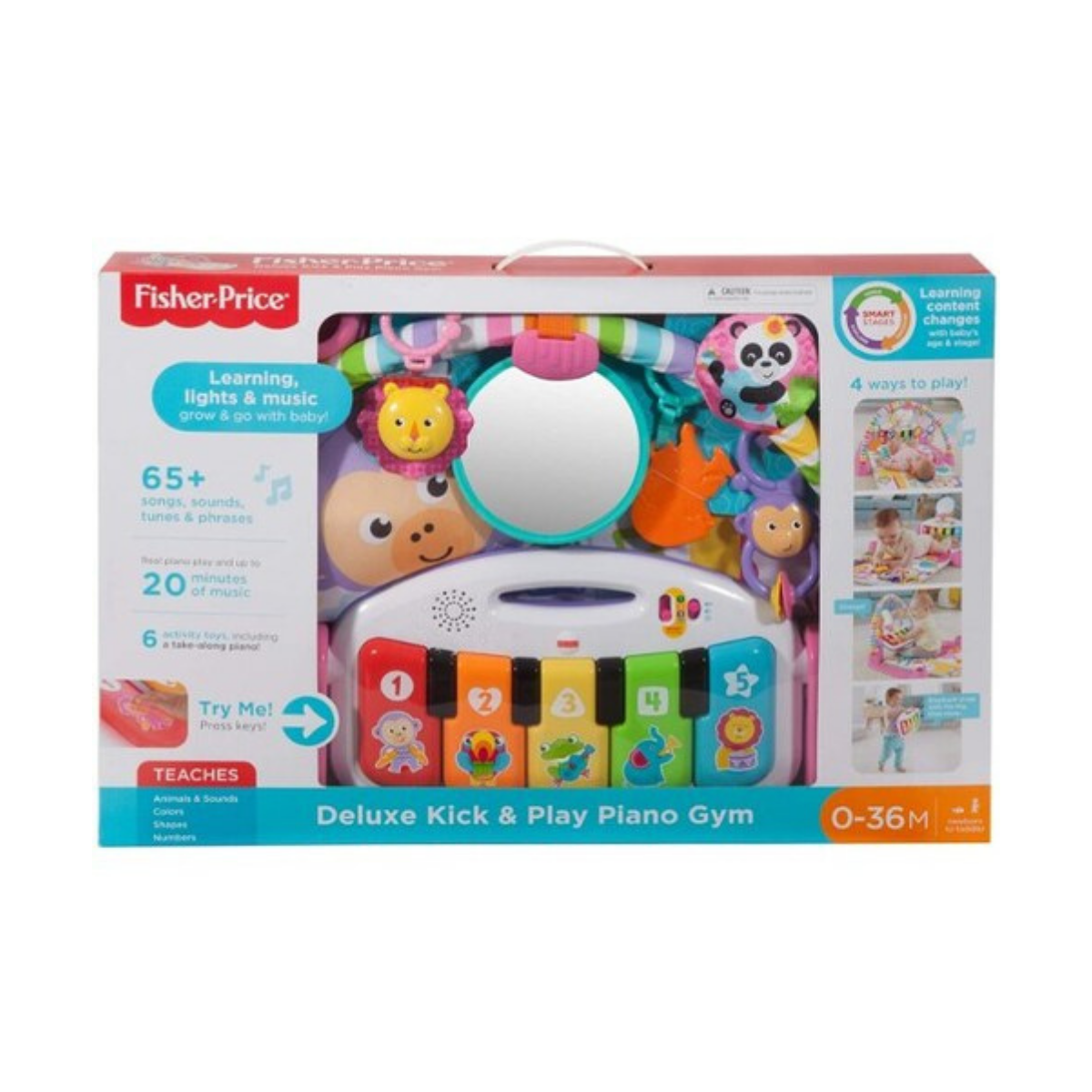Fisher Price Gimnasio para Bebés Piano Pataditas Musicales Brilla y Crece Rosa Con Piano de 5 Teclas, Luces y Tecnología de Aprendizaje Para Recién Nacido