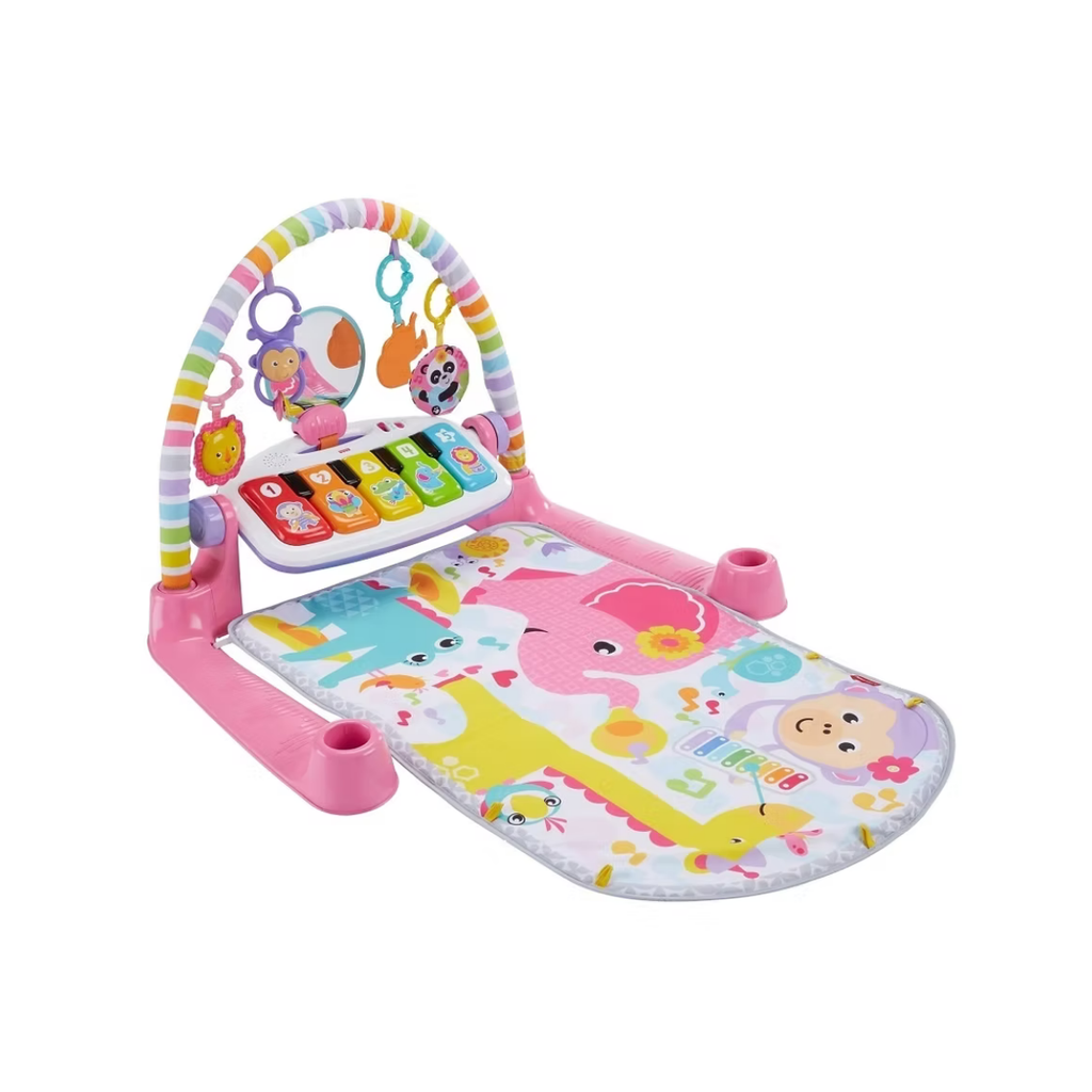 Fisher Price Gimnasio para Bebés Piano Pataditas Musicales Brilla y Crece Rosa Con Piano de 5 Teclas, Luces y Tecnología de Aprendizaje Para Recién Nacido
