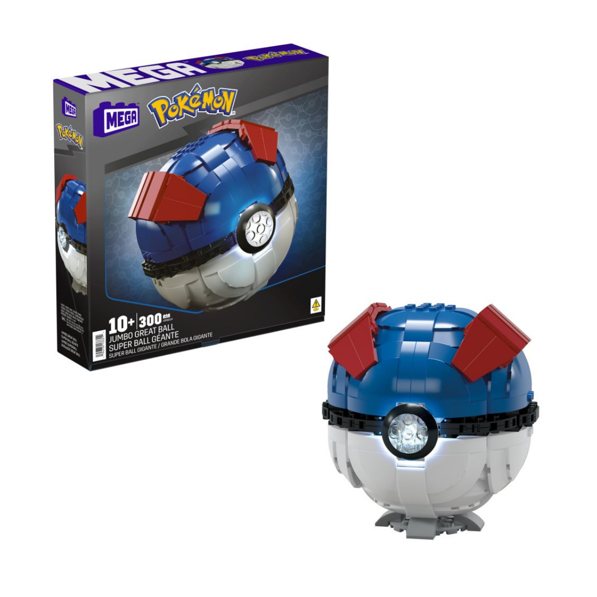 Mattel Mega Construx Pokémon Superball Gigante 299 Bloques de construcción con Luces