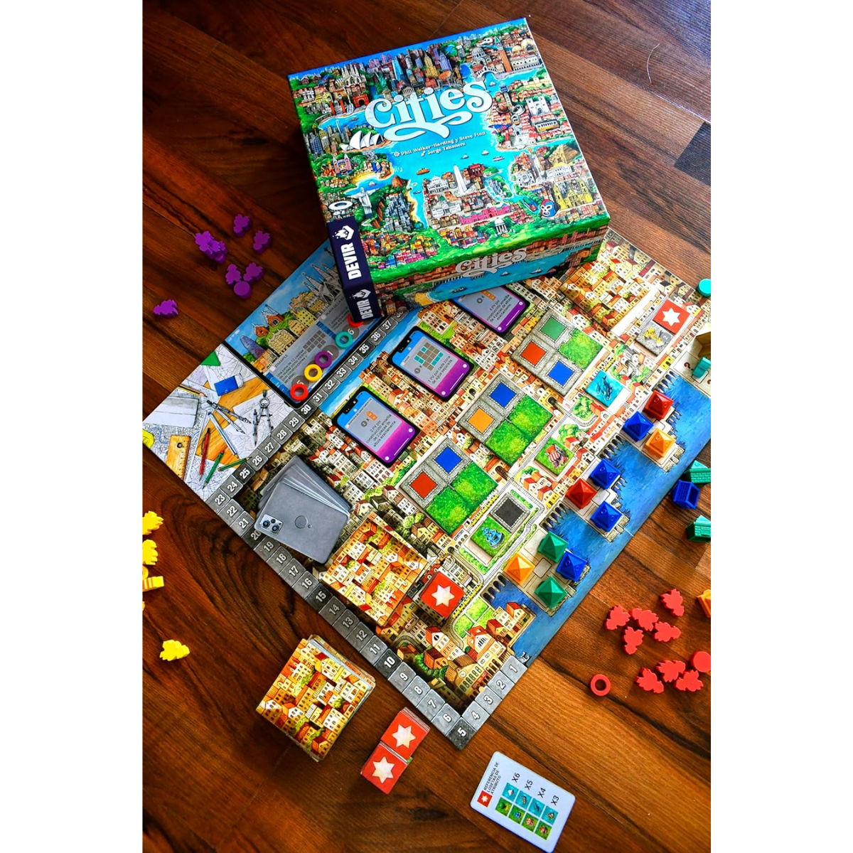 Devir - Cities, Juego de Mesa, Divertido e Interesante, con Amigos, Edad +10