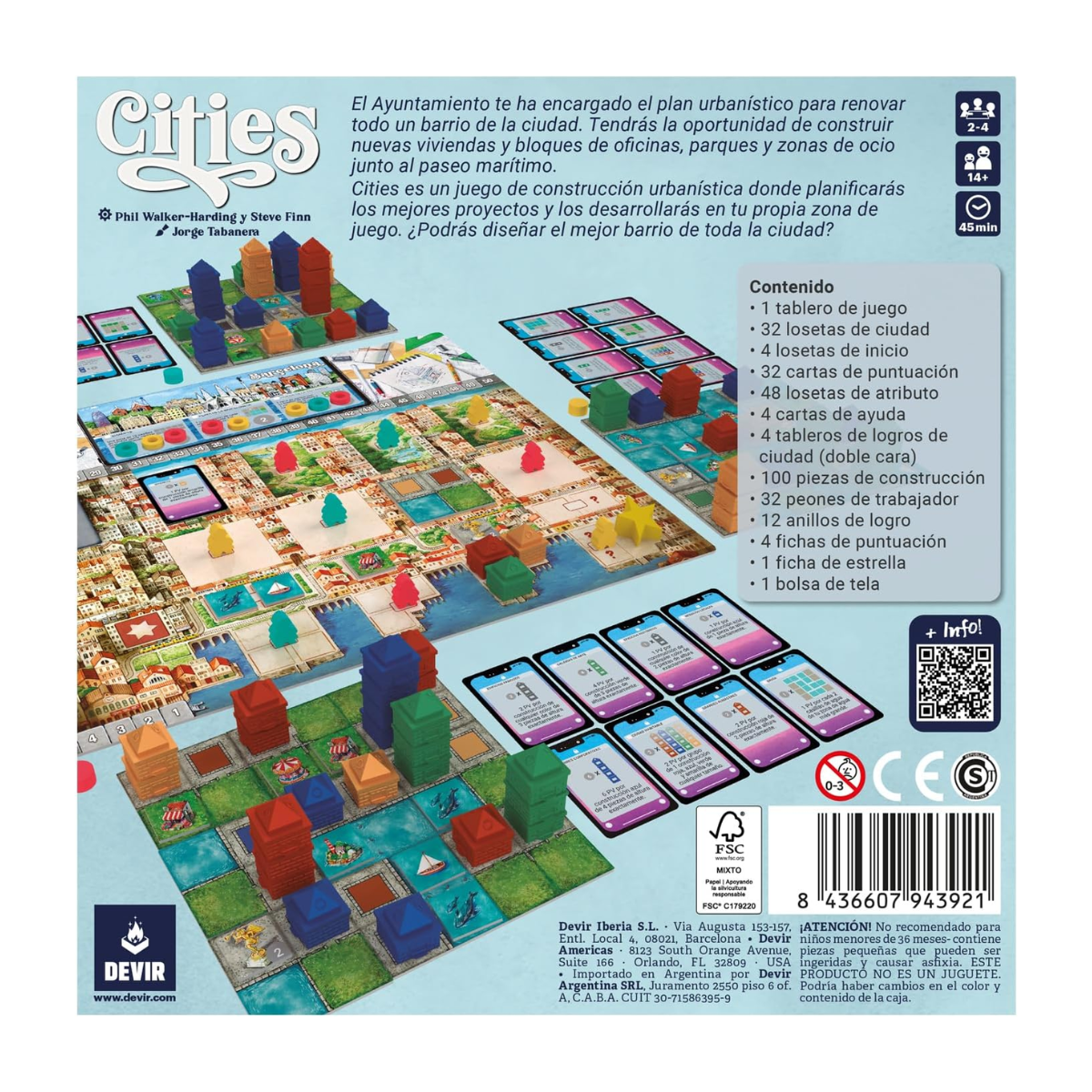 Devir - Cities, Juego de Mesa, Divertido e Interesante, con Amigos, Edad +10