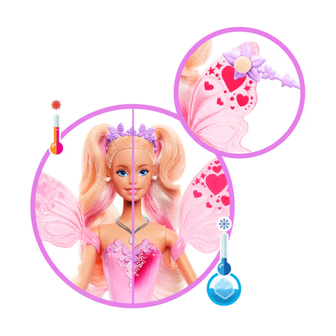 Muñeca Hada Barbie De Fantasía Con Alas Que Cambian De Color