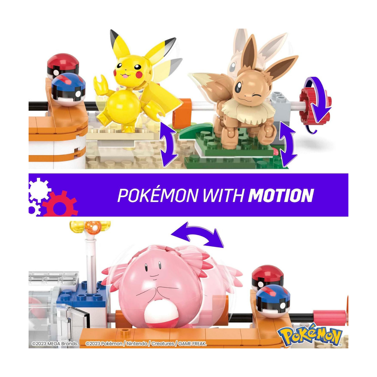 Mega Construx Pokémon Centro Pokemon en el Bosque +600 Bloques de construcción con 4 Personajes