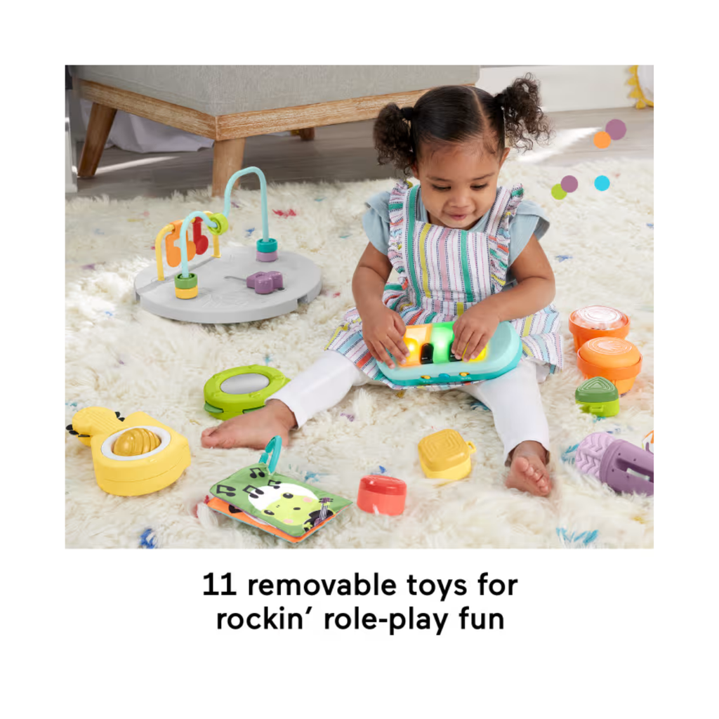 Fisher Price Centro de actividades para bebés y mesa de juegos para niños pequeños 3 en 1 con música y luces