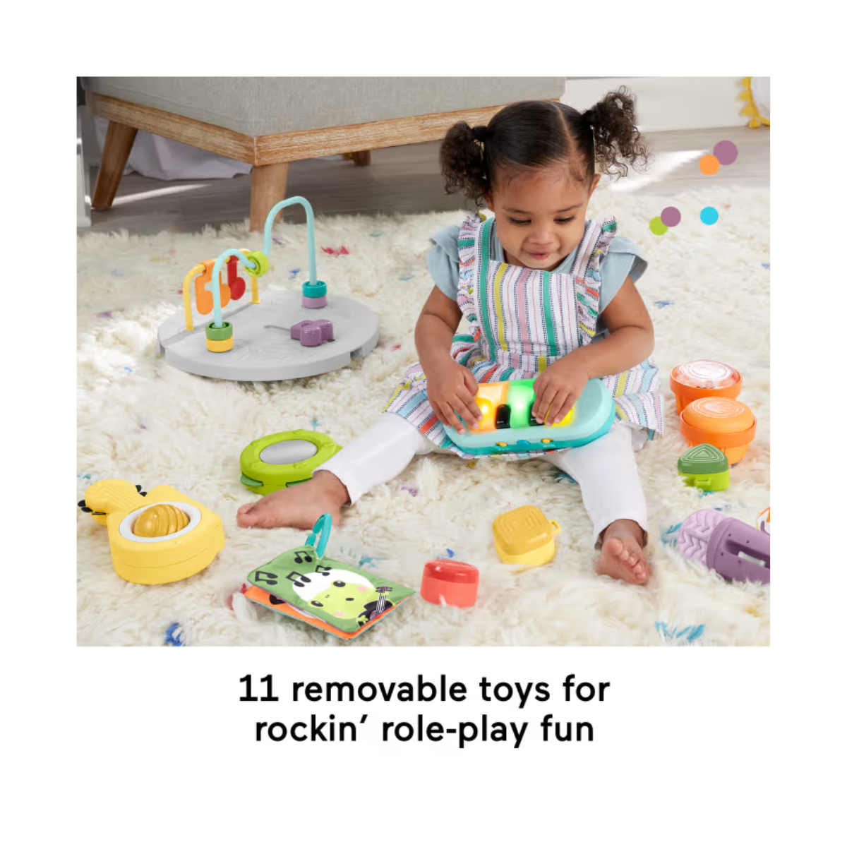 Fisher Price Centro de actividades para bebés y mesa de juegos para niños pequeños 3 en 1 con música y luces