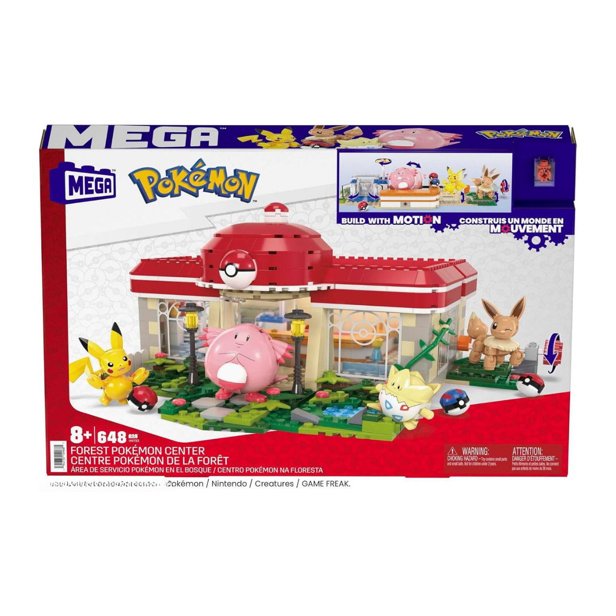 Mega Construx Pokémon Centro Pokemon en el Bosque +600 Bloques de construcción con 4 Personajes