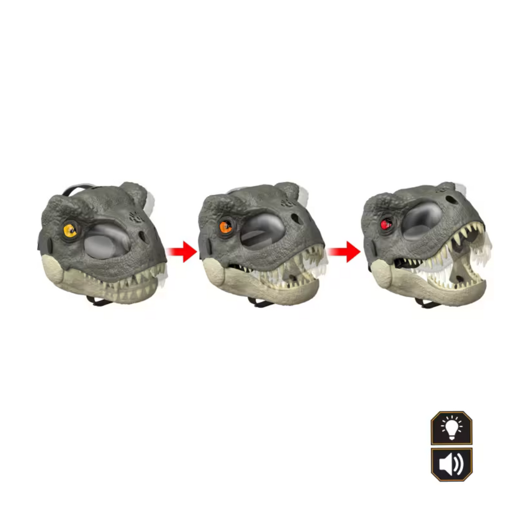Máscara de dinosaurio T. Rex De Jurassic World: Rebirth Con Ojos Led