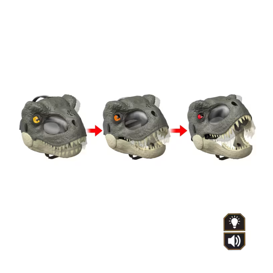 Máscara de dinosaurio T. Rex De Jurassic World: Rebirth Con Ojos Led