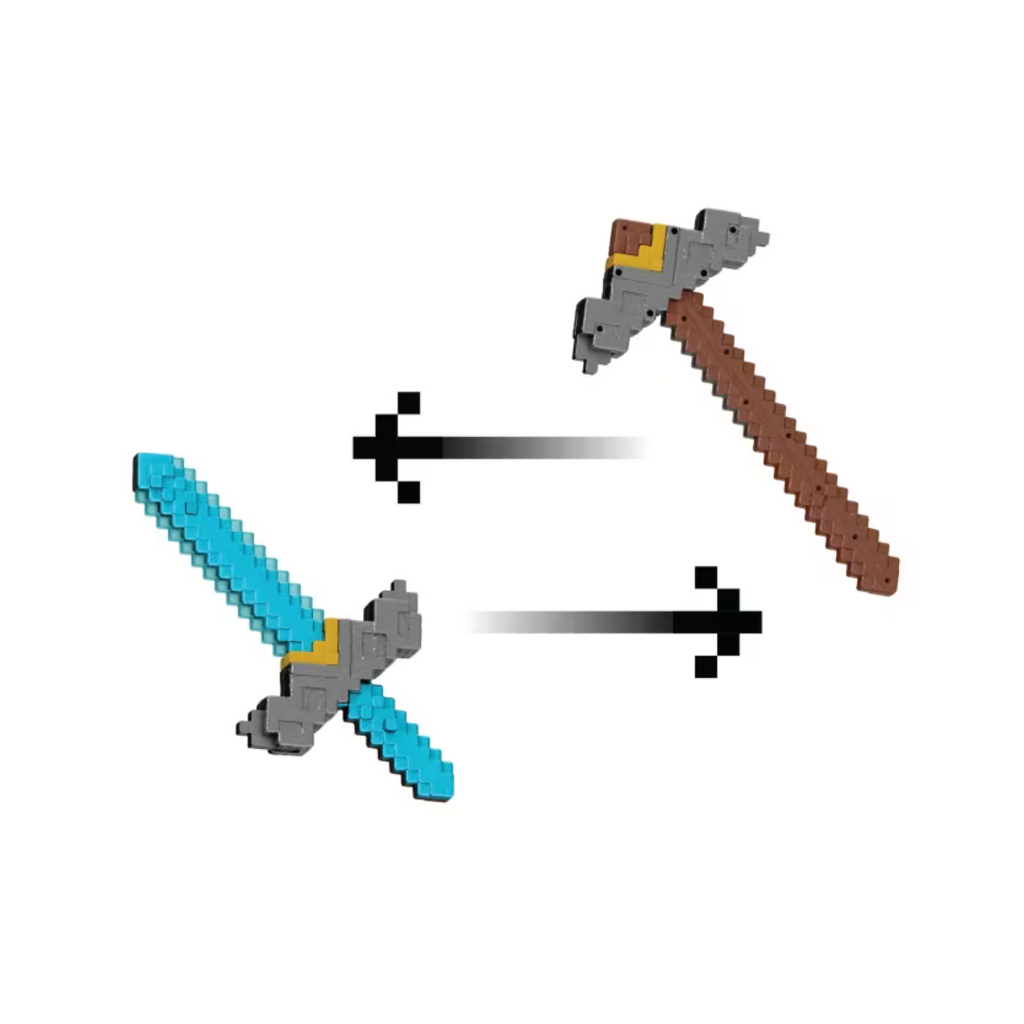 Espada y Pico Transformable De Minecraft Mattel