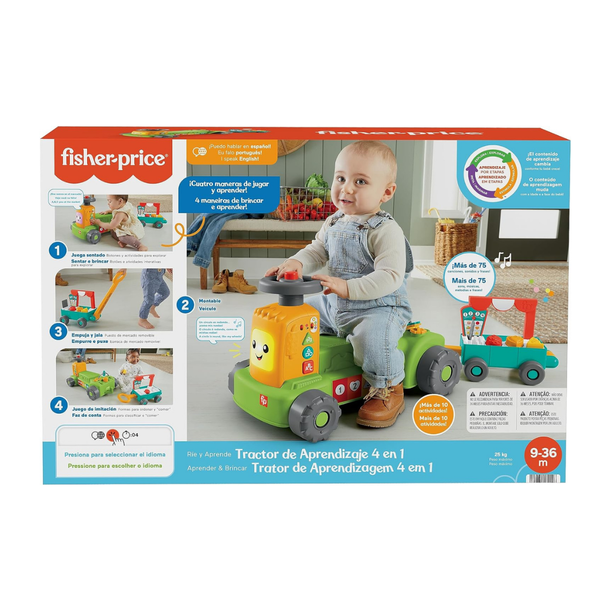 Fisher Price Tractor de aprendizaje 4 en 1