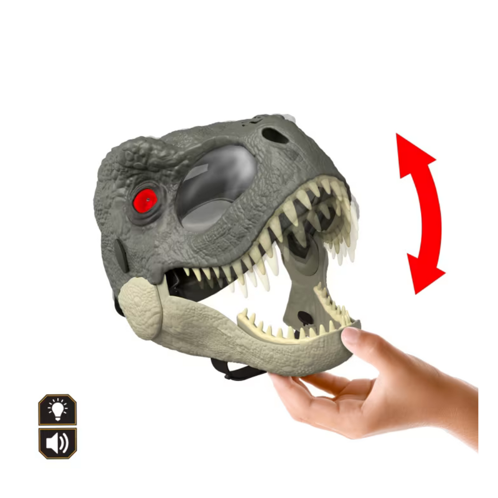 Máscara de dinosaurio T. Rex De Jurassic World: Rebirth Con Ojos Led