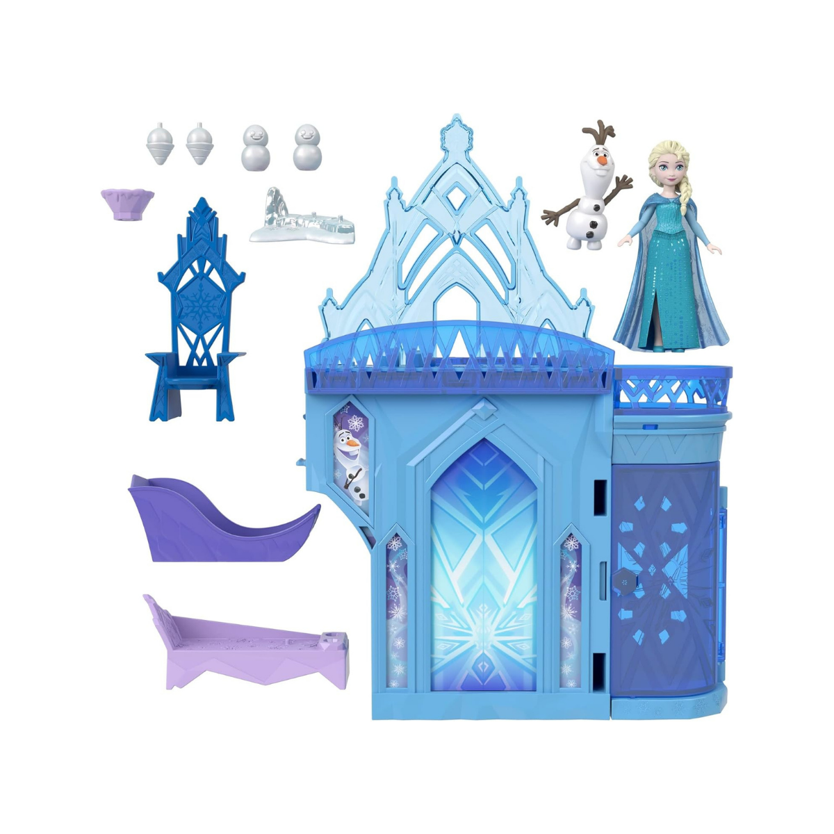 Mattel Disney Frozen Elsa y Castillo de Hielo con Mini Muñeca para Vestir y Castillo