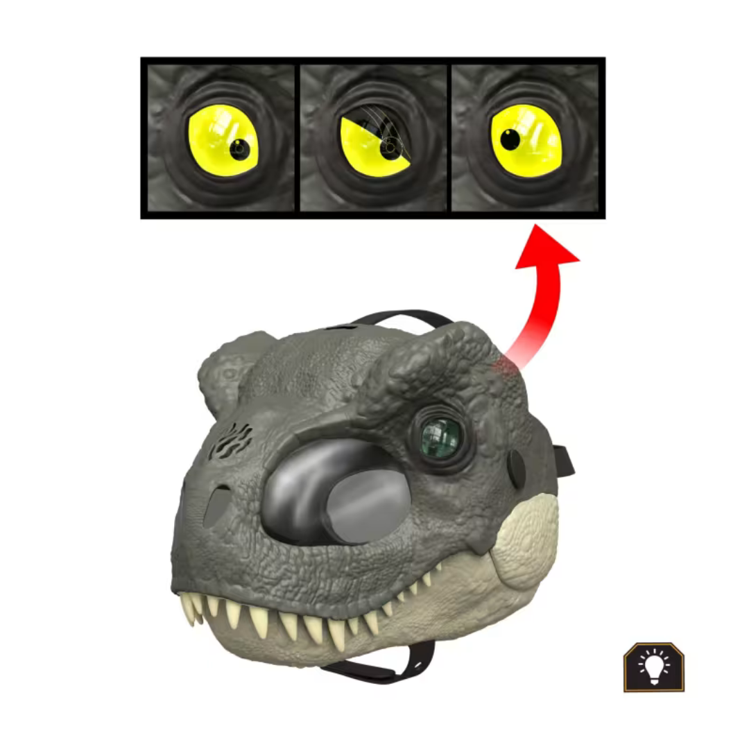 Máscara de dinosaurio T. Rex De Jurassic World: Rebirth Con Ojos Led