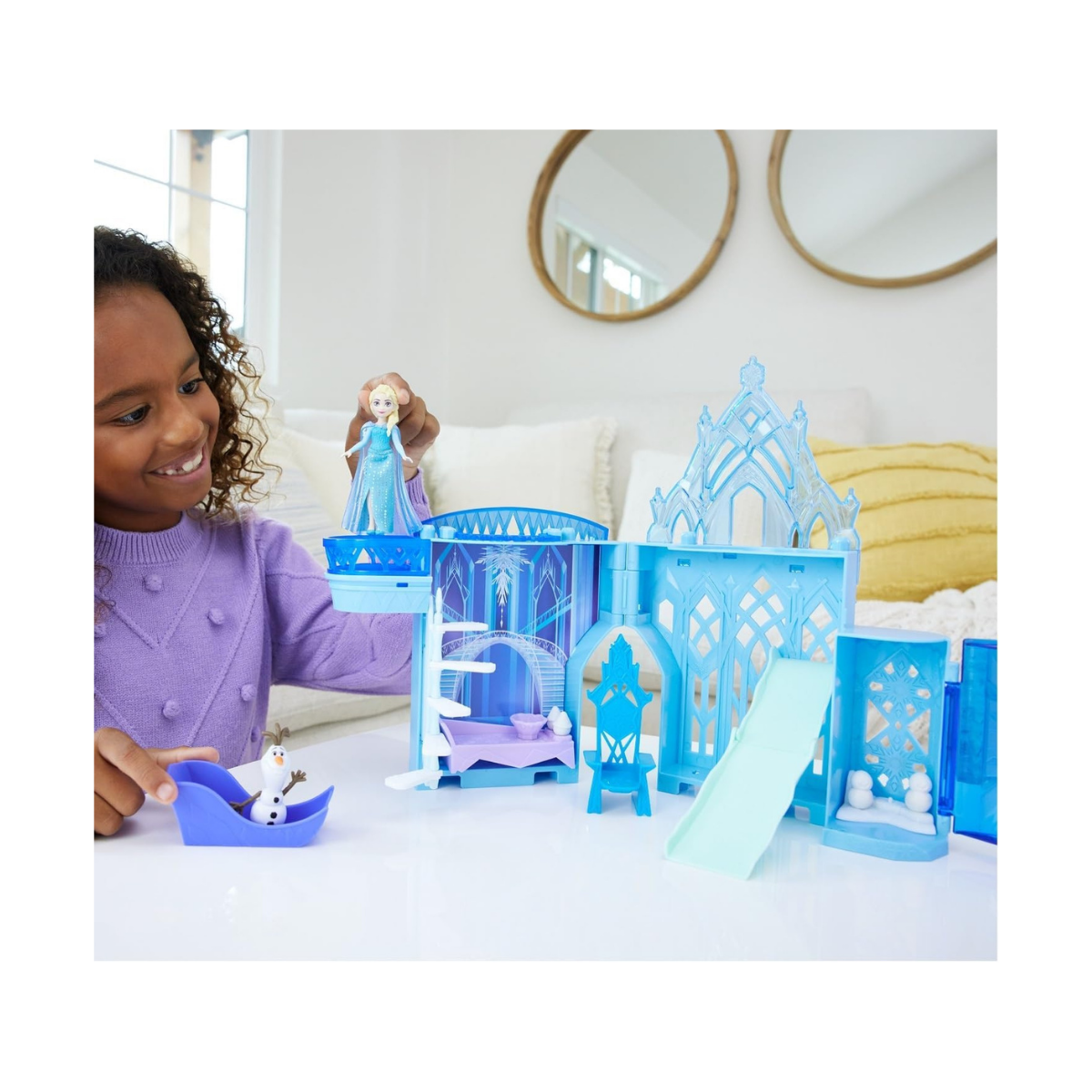 Mattel Disney Frozen Elsa y Castillo de Hielo con Mini Muñeca para Vestir y Castillo