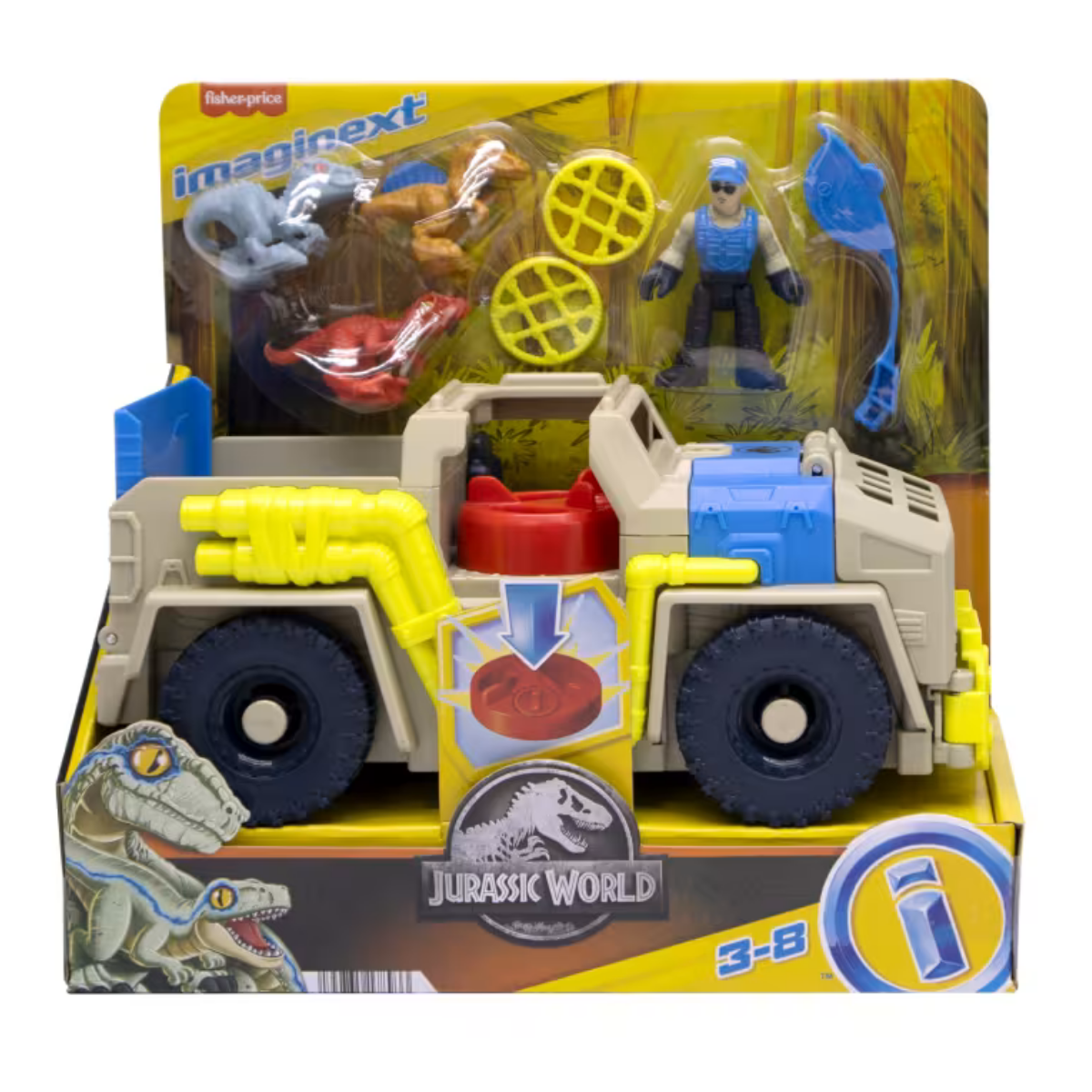 Imaginext Jurassic World Vehículo de Juguete Rastreadora de Dinosaurios