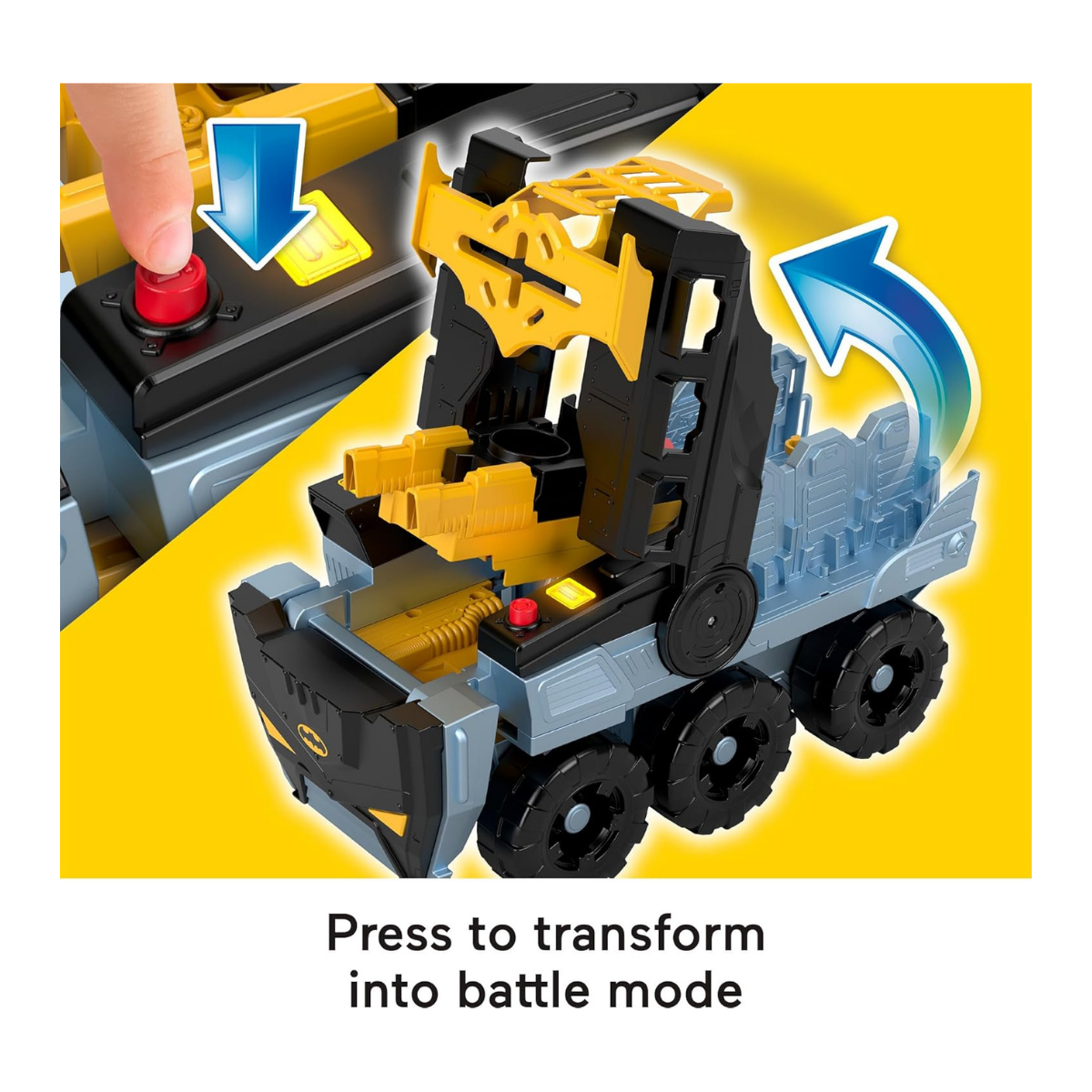 Imaginext DC Super Friends Batman Juguete transformable con luces, sonidos y proyectiles para niños