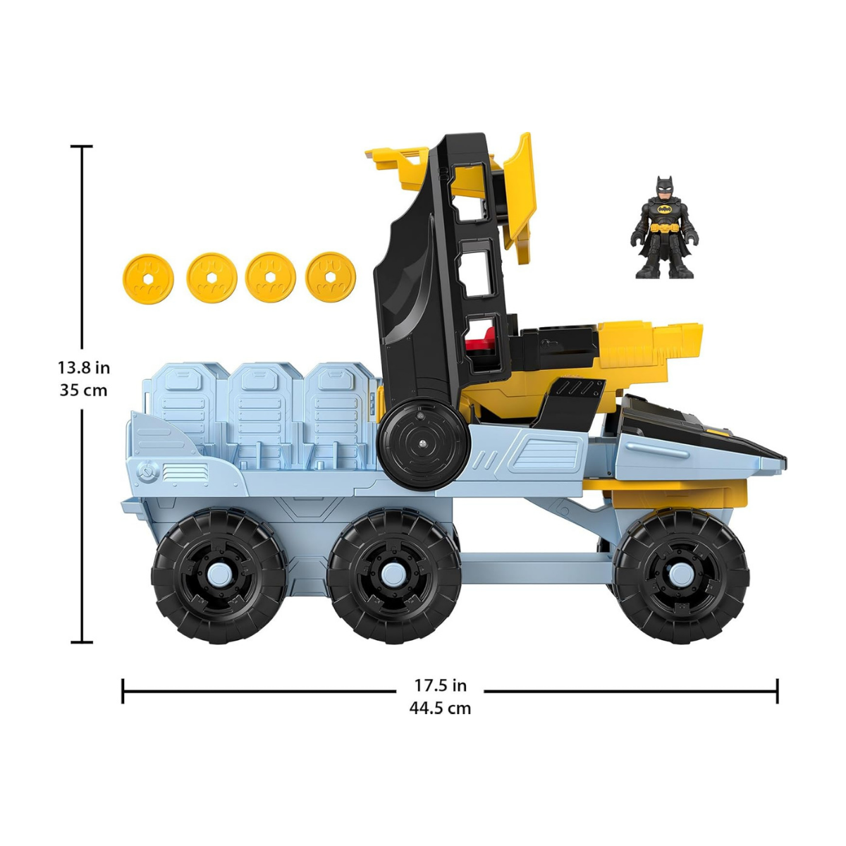 Imaginext DC Super Friends Batman Juguete transformable con luces, sonidos y proyectiles para niños