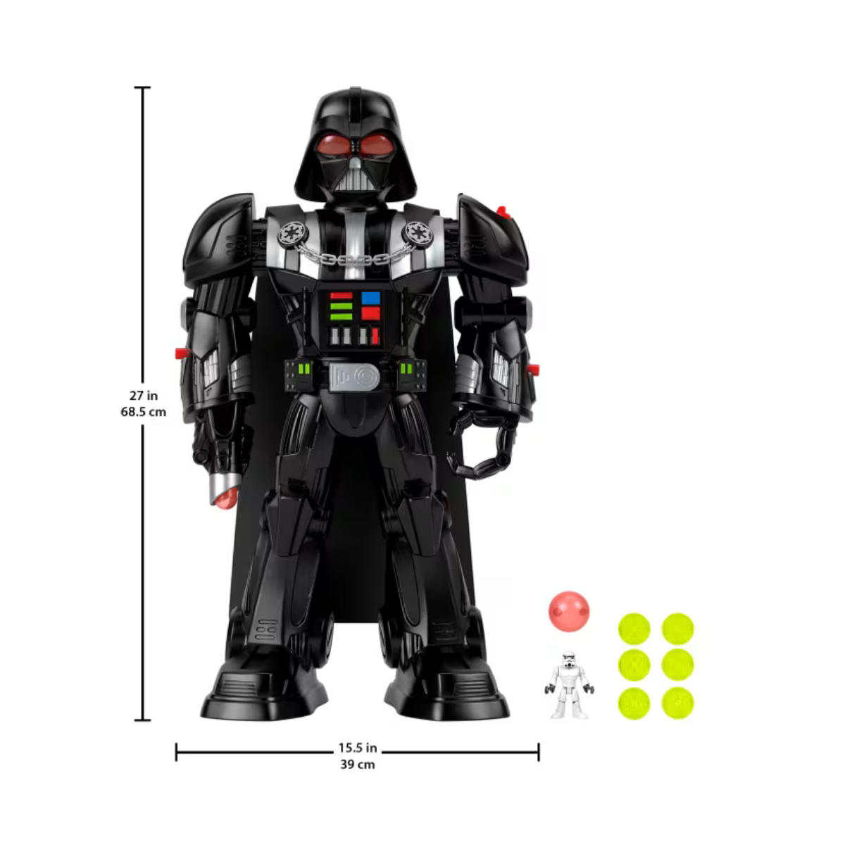 Imaginext Star Wars Robot De Darth Vader Juguete De Más De 60Cm, Luces Y Sonidos, Y Figurita Metálica De Soldado Imperial