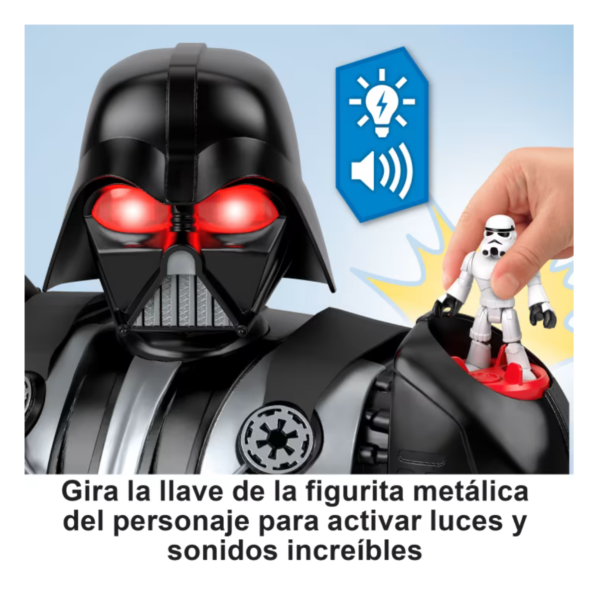Imaginext Star Wars Robot De Darth Vader Juguete De Más De 60Cm, Luces Y Sonidos, Y Figurita Metálica De Soldado Imperial