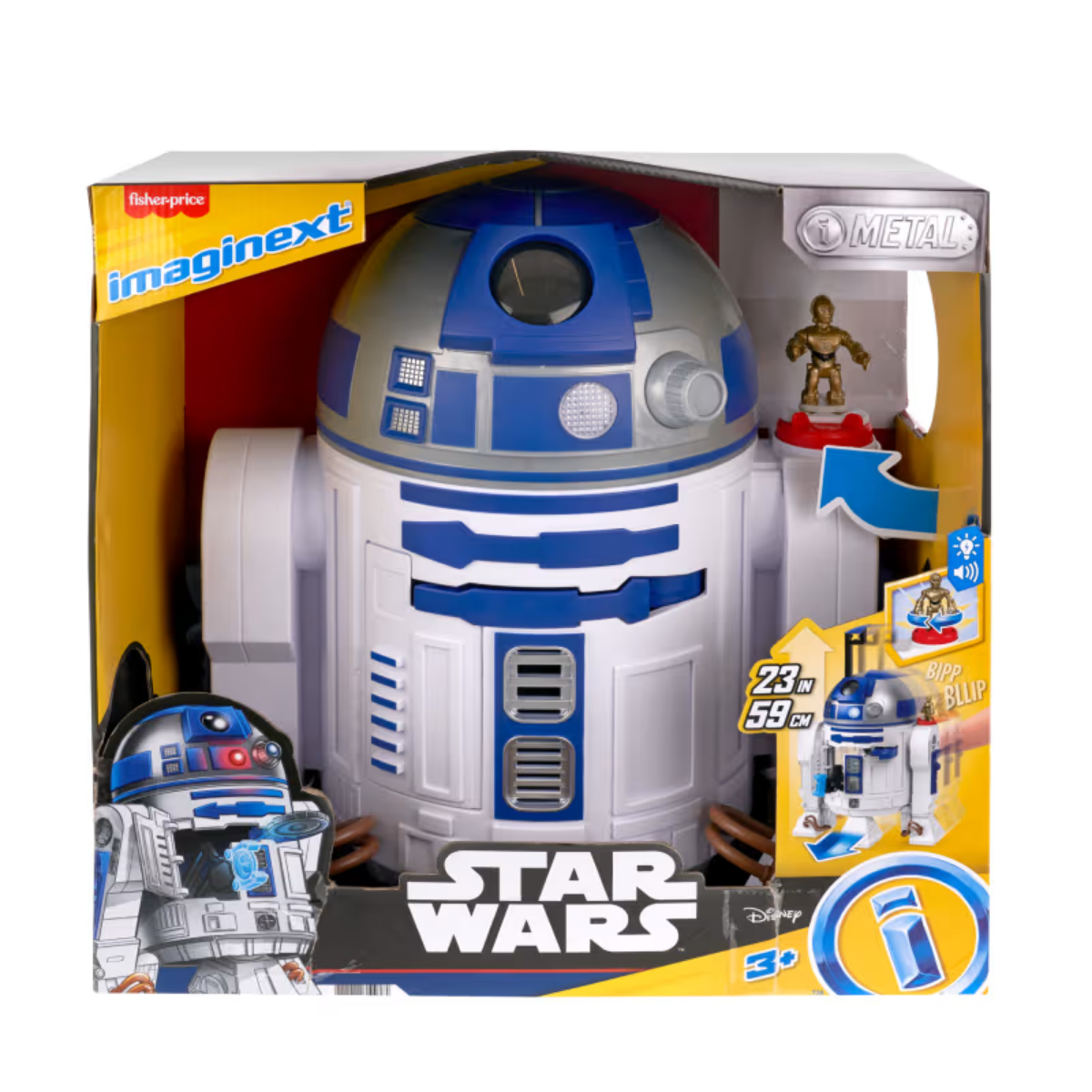 Imaginext Star Wars Juguete De R2-D2 Con Luces Y Sonidos, Y Una Figurita Metálica De C-3Po, Para Niños Y Niñas