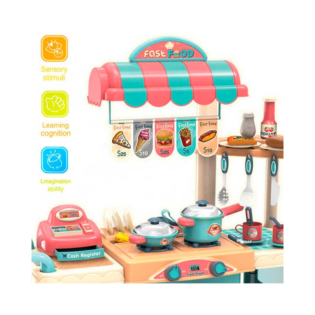 Cocina Carrito de Comida con Caja Registradora