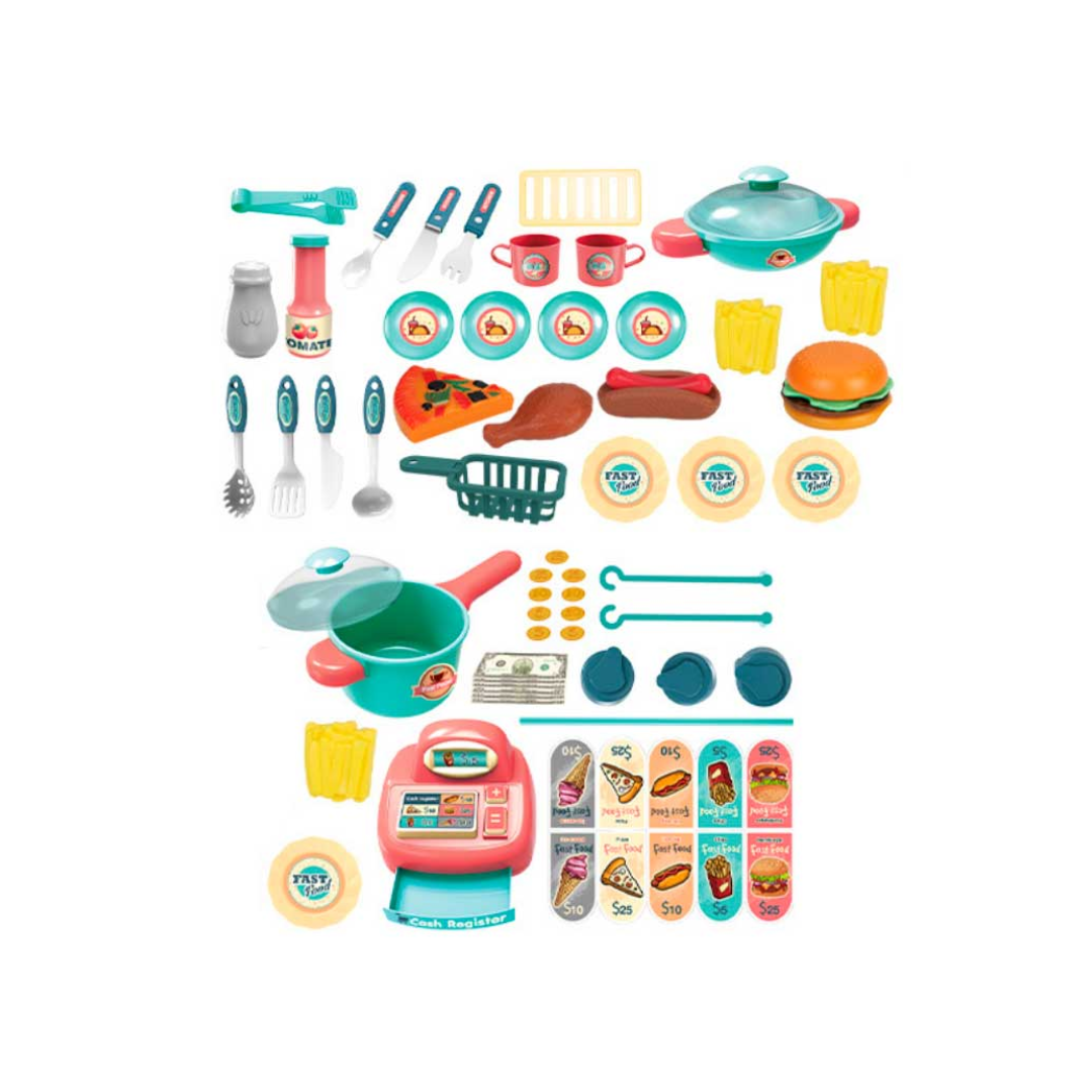 Cocina Carrito de Comida con Caja Registradora