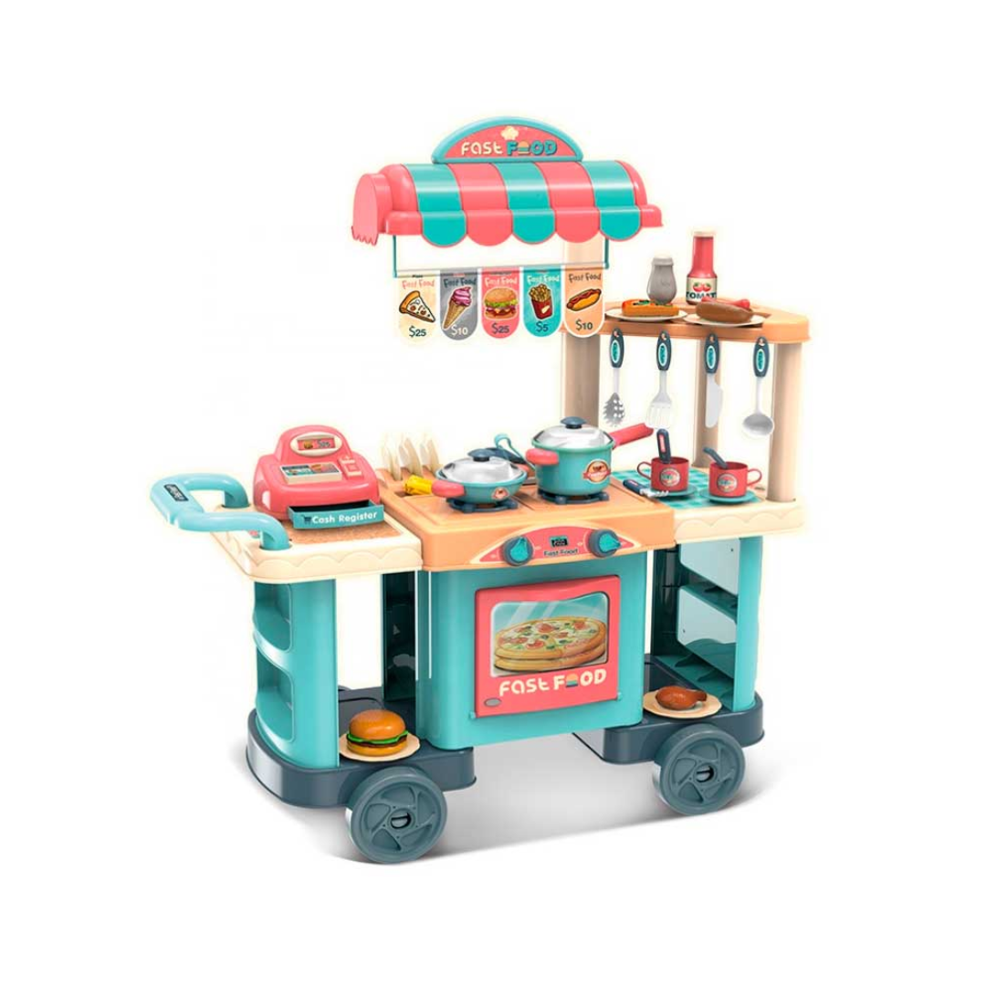 Cocina Carrito de Comida con Caja Registradora
