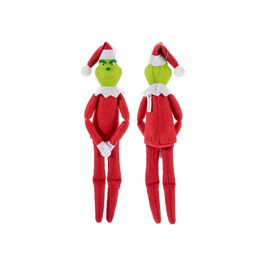 Muñeco Grinch Elfo Navideño Verde y Rojo