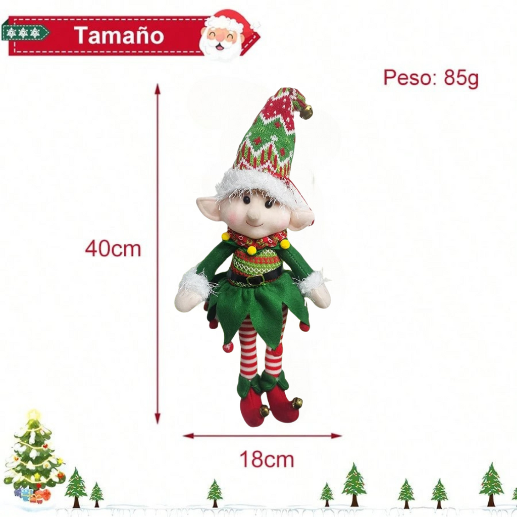 Duende Muñeco Verde Niño 40cm