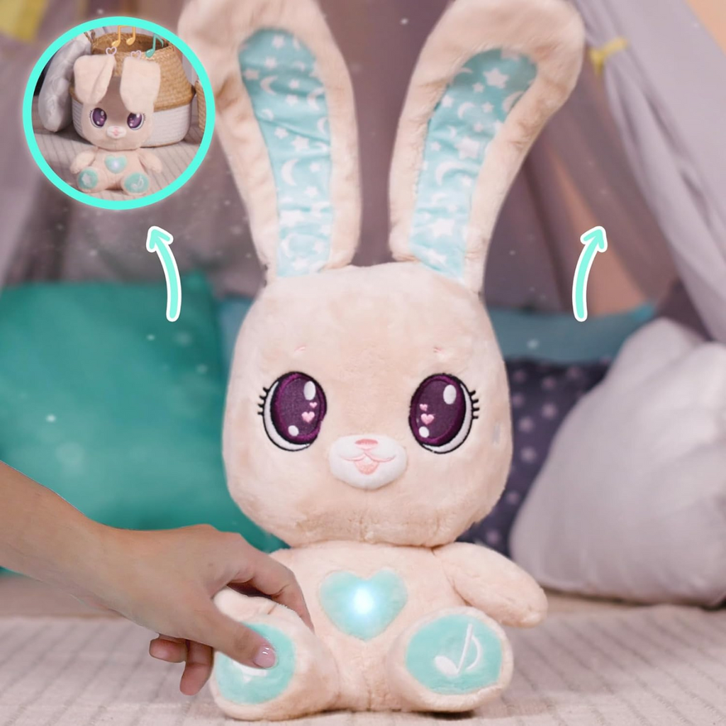 PEEKAPETS Conejito Interactivo, Peluche Divertido y Suave Mueve las Orejas con Luces y Sonidos Bebés y Niños