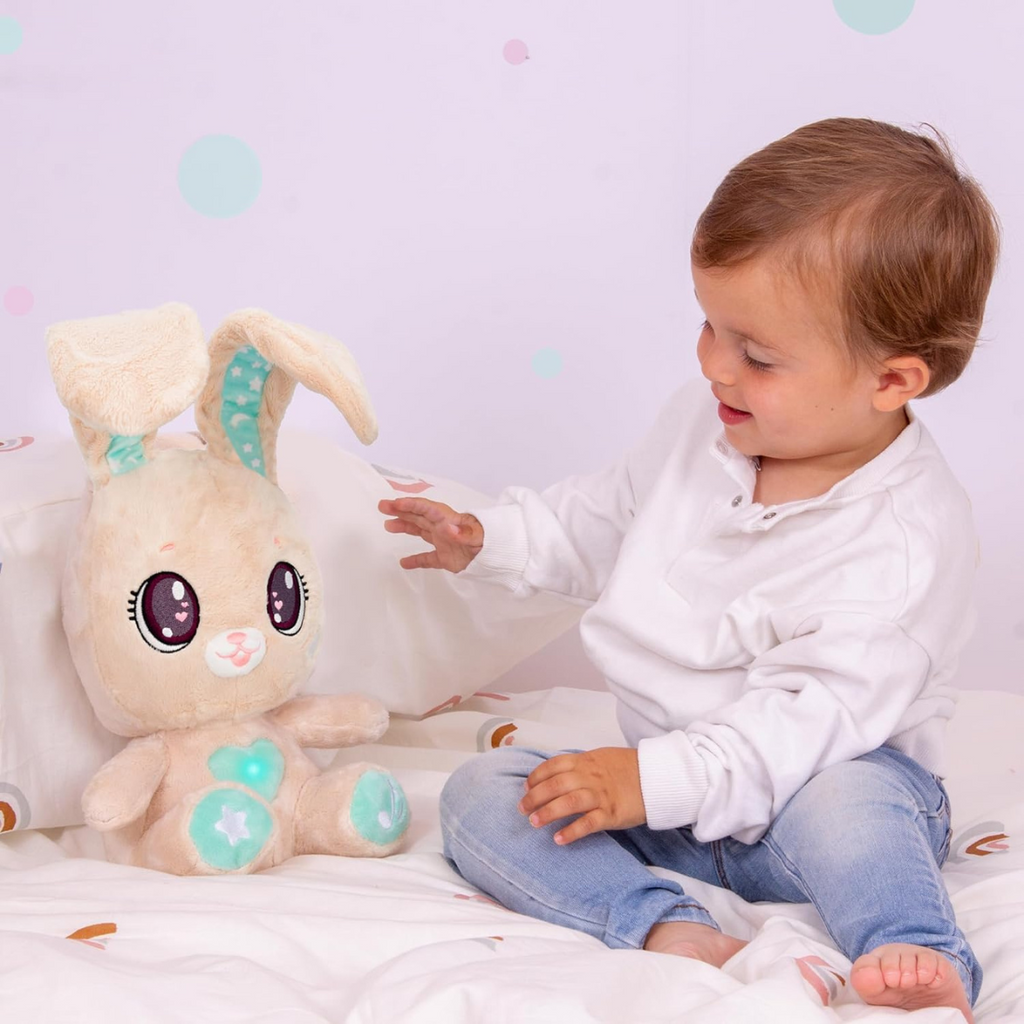 PEEKAPETS Conejito Interactivo, Peluche Divertido y Suave Mueve las Orejas con Luces y Sonidos Bebés y Niños
